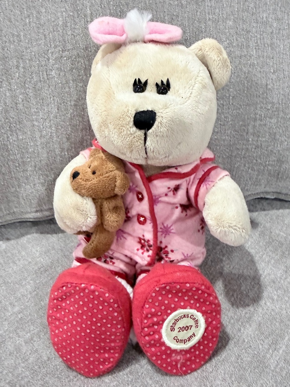 Starbucks Bearista Bear 2007 Winter Holiday Pajama Girl Plush Teddy Bear 69th Ed